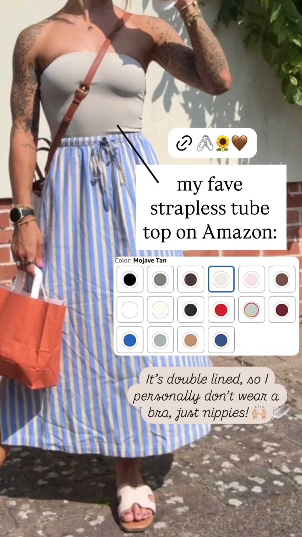 My fave strapless tube top on Amazon: It’s double lined, so I personally don’t wear a bra, just nippies! 🙌🏼🌼 

Several color options! 🤎

Summer outfit / staple tops / amazon fashion / under $30 / casual style / cute / neutrals / Holley Gabrielle 

#LTKSummerEdit #LTKFindsUnder50 #LTKSeasonal
