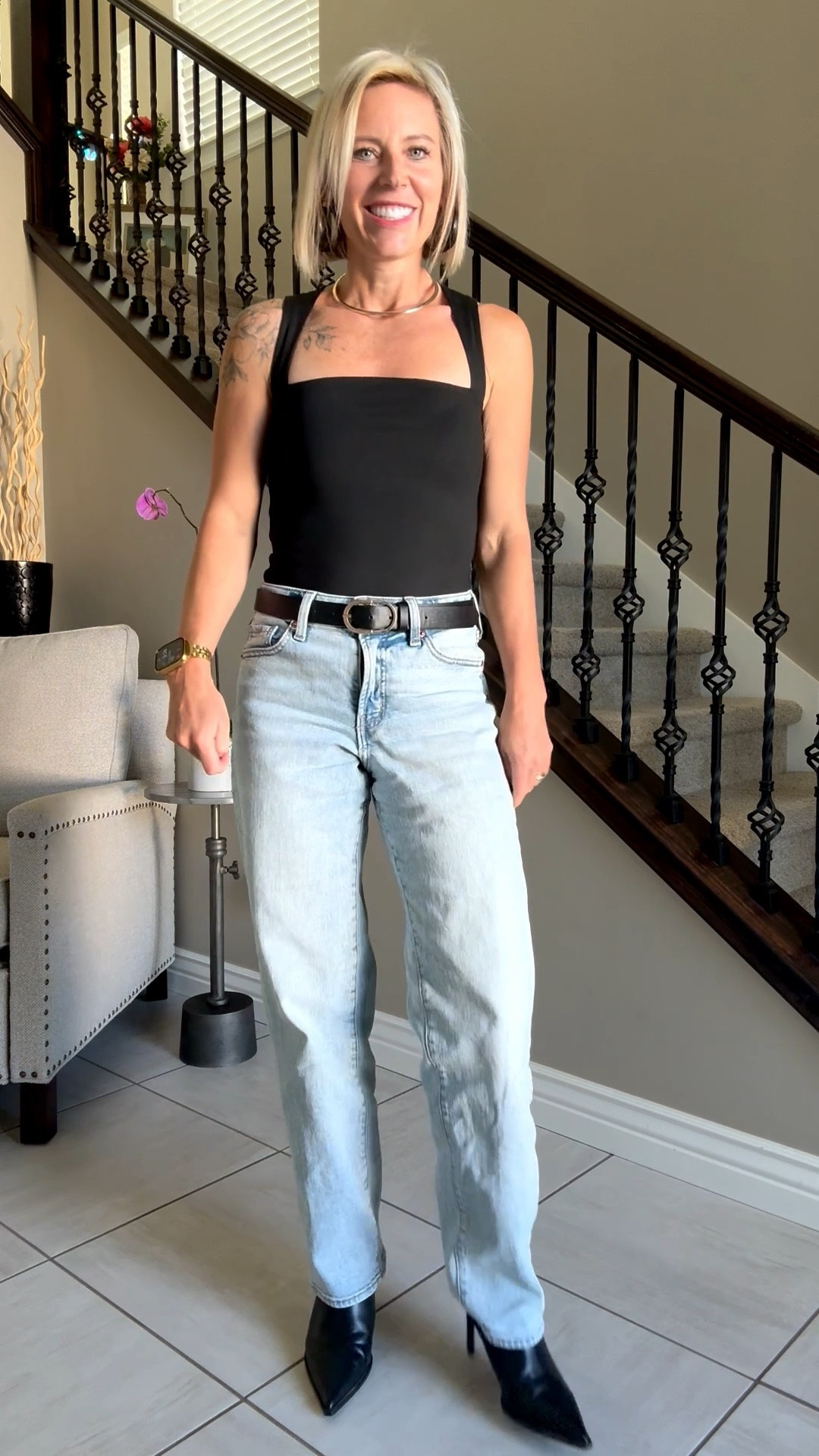 Less is more — obsessed with a classic bodysuit look. 🤍

Bodysuit: Small
Jeans: 2R
Boots: Zara

#LTKStyleTip