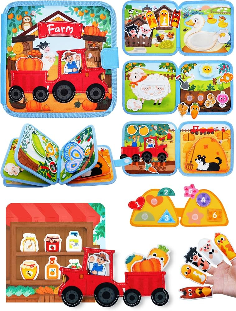 Busy Book for Toddler, Montessori Toys Busy Board for 2+ Year Old, Educational Learning Activity ... | Amazon (US)