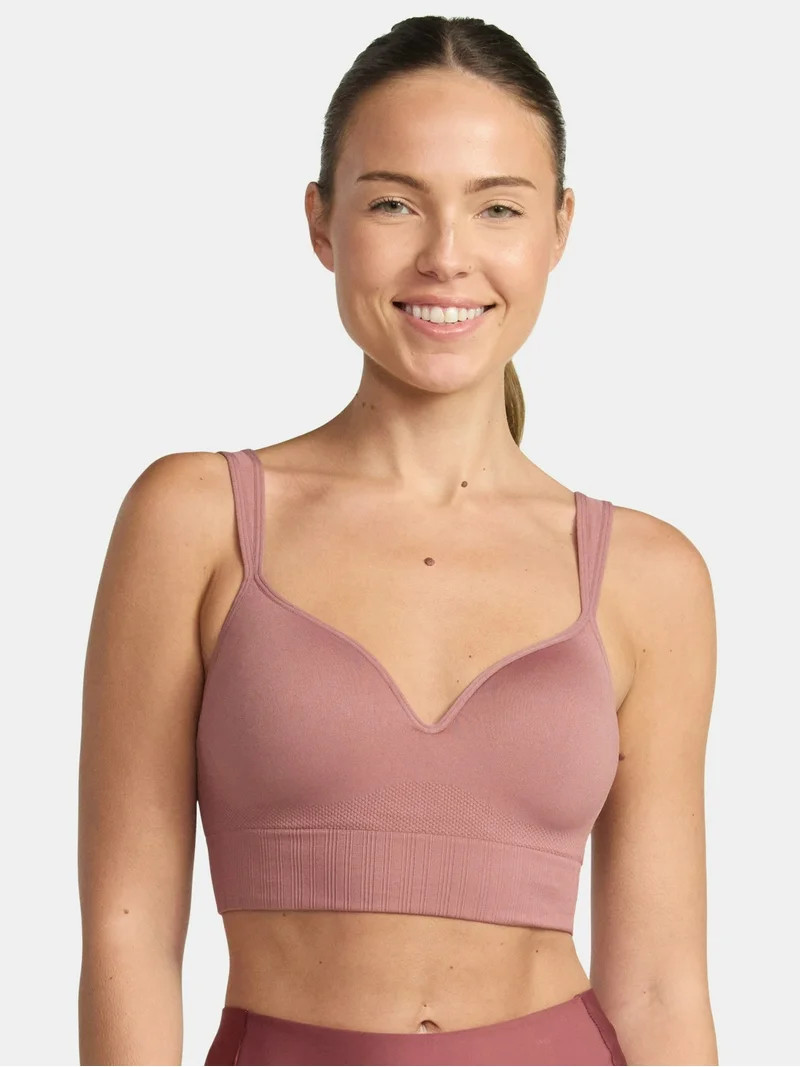 Avia Women's Medium Support Molded Plunge Sports Bra, Sizes S-XXXL | Walmart (US)