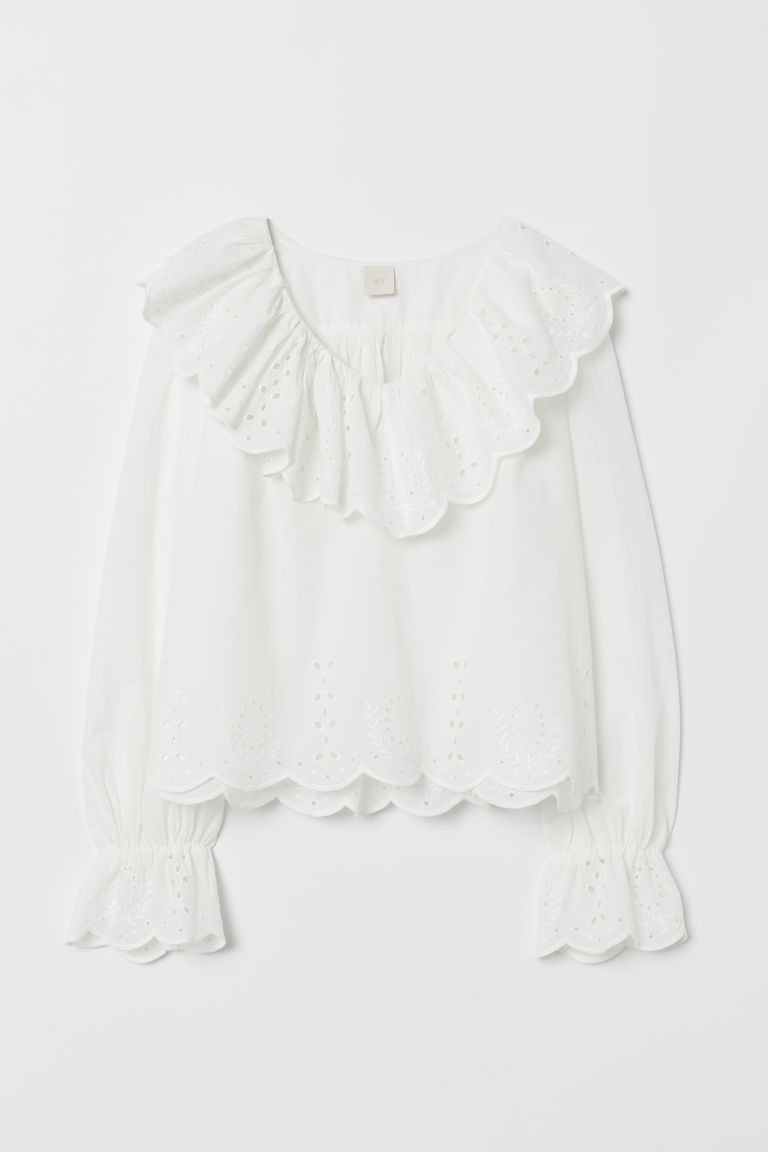 H & M - Blouse avec broderie anglaise - Blanc | H&M (FR, IT, ES, PT, BE)
