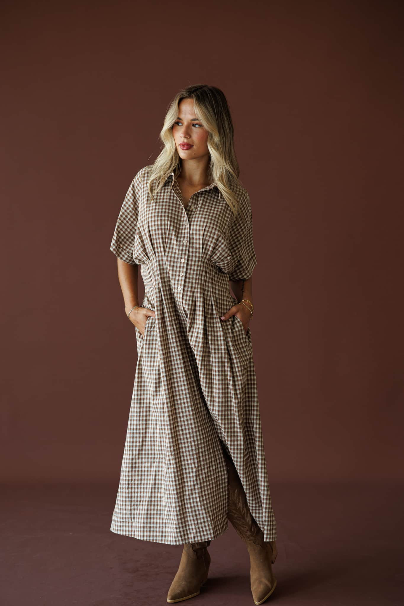 Harvest House Gingham Dress | Lane 201 Boutique