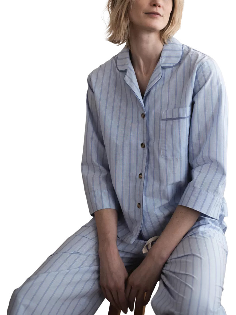 Piglet in Bed Favourite Stripe Pyjama Set, Pale Blue | John Lewis (UK)