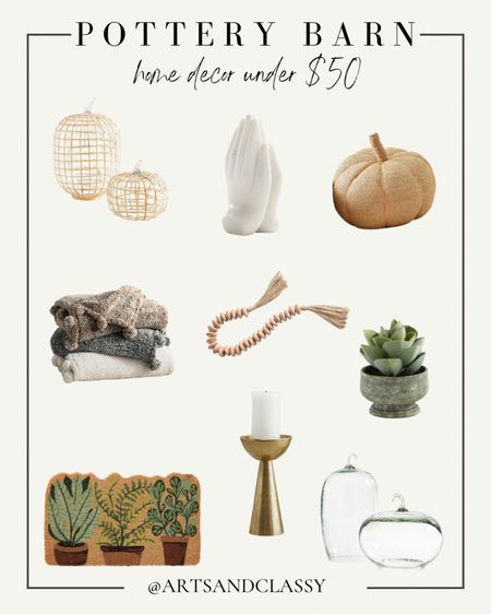 Cozy and earthy home decor finds from Pottery Barn under $50 with some festive, Fall vibes. Shop the sale!

#LTKhome #LTKsalealert #LTKunder50