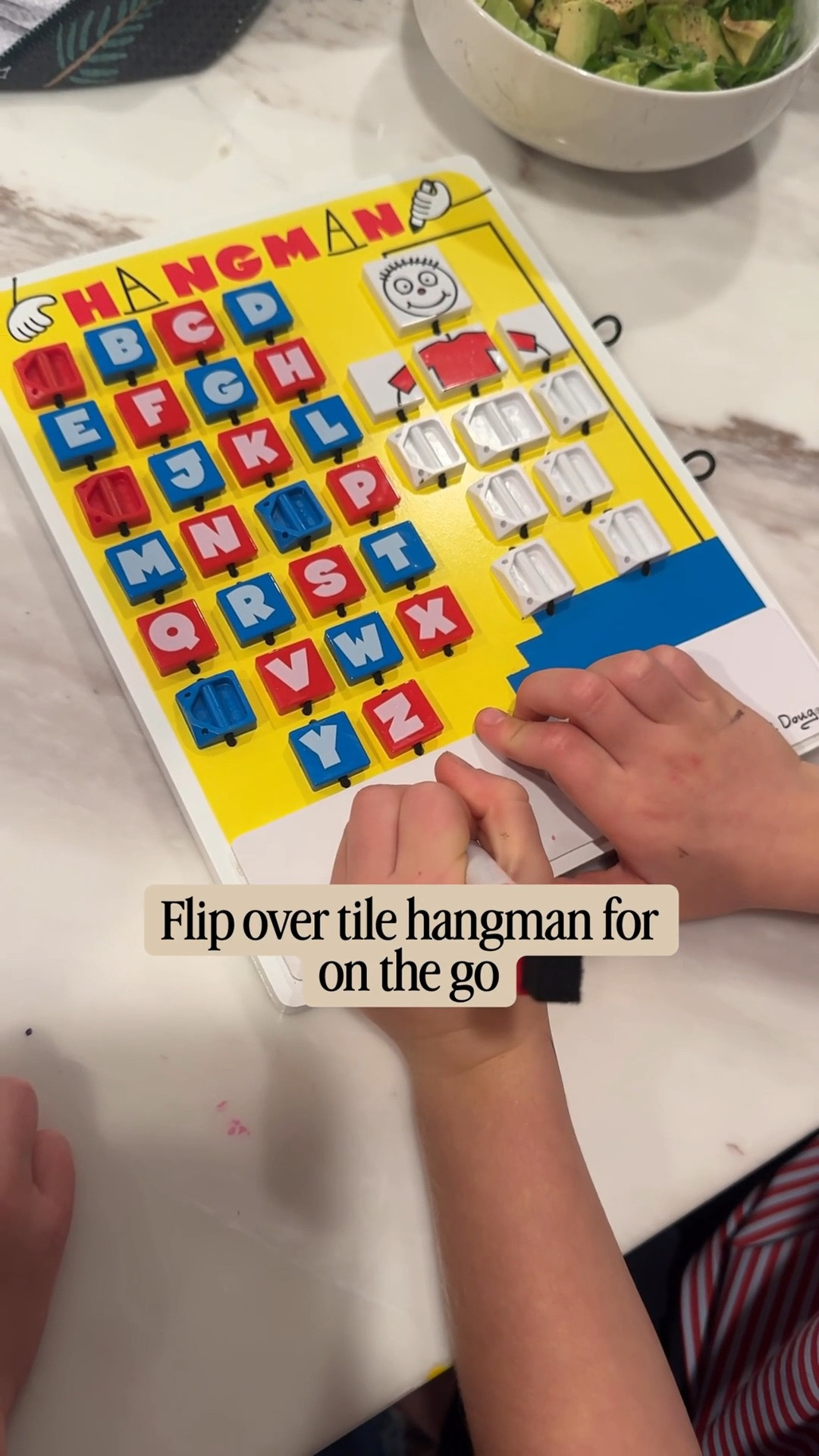 Favorite travel activities for kids on the go.  This dry erase flip over hangman is one of my kids favorites.  

#KidsTravelActivities #ToysOnTheGo #TravelToys #KidsTravel ￼

#LTKKids #LTKmomlife #LTKTravel