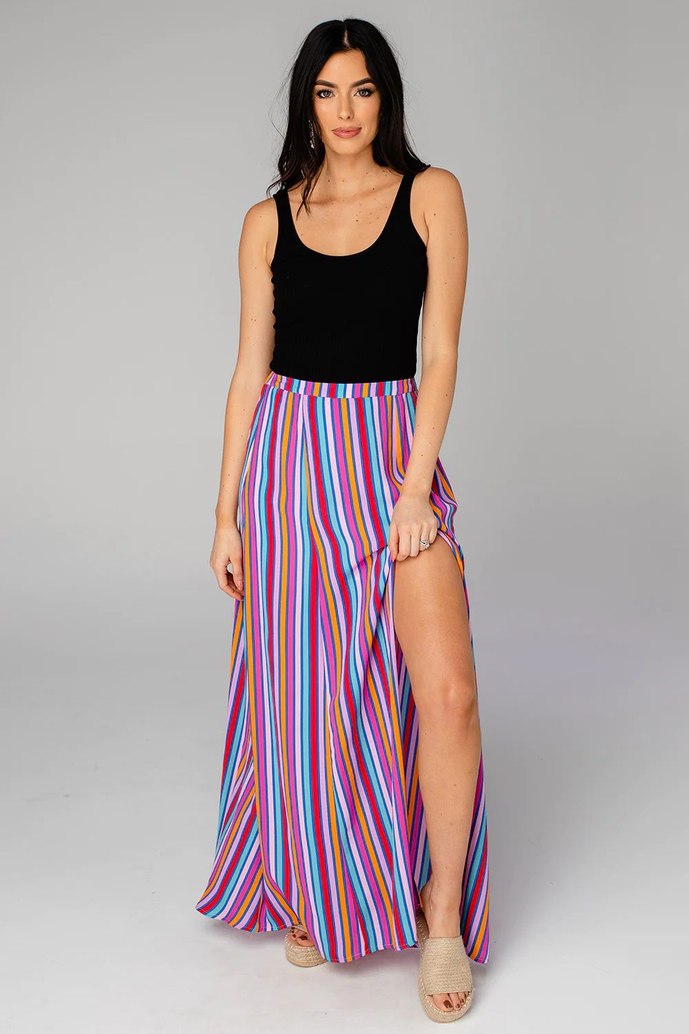 Lawrence High-Waisted Maxi Skirt - Twizzler | BuddyLove