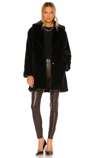 Linnea Faux Fur Coat in Black | Revolve Clothing (Global)