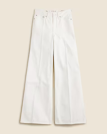 High-rise superwide-leg jean in white | J. Crew US