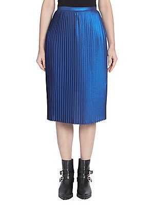 Each X Other Women's Metallic Accordion Pleat Skirt - Electric Blue - Size XS | Saks Fifth Avenue