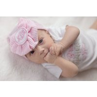 Monogrammed Newborn Hospital Hat, Baby Girl Hat With Bow, Boggans, Beenie, Hat, Personalized, Custom | Etsy (US)