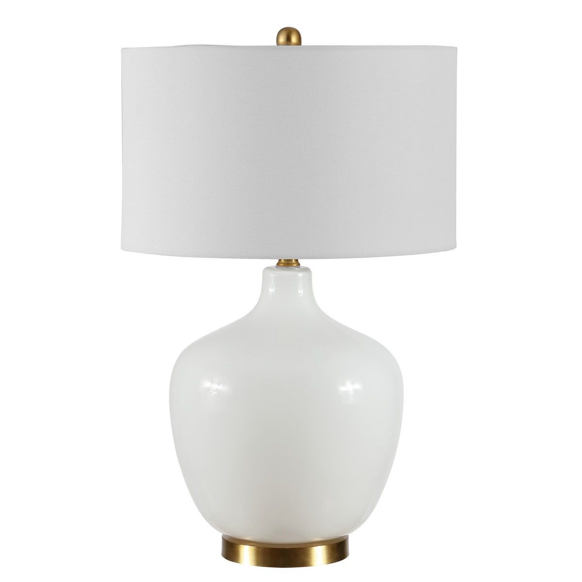 SAFAVIEH Eugenie 27 in. Solid Glass Table Lamp, Antique White | Walmart (US)