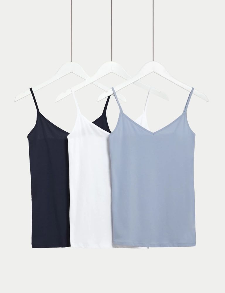 3pk Cotton Rich Strappy Vests | Marks & Spencer (UK)