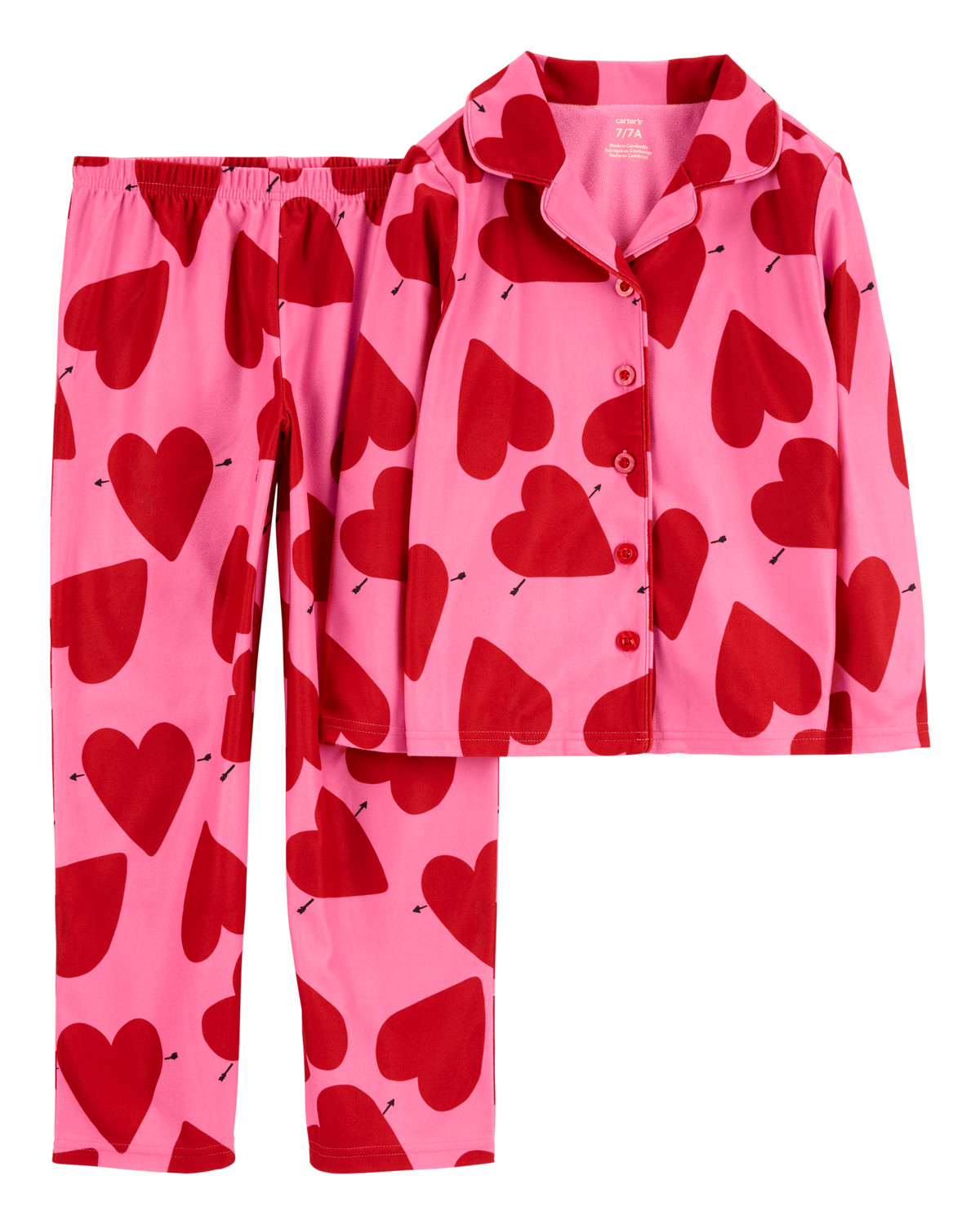 Kid Heart Print Valentine's Day Fleece 2-Piece Pajamas | Carter's Inc
