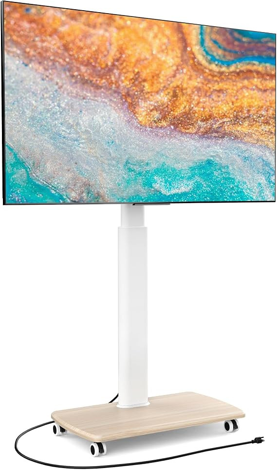 FITUEYES Rolling TV Stand with Power Outlets, Swivel Portable TV Stand for 32-70 Inch LCD LED OLE... | Amazon (US)