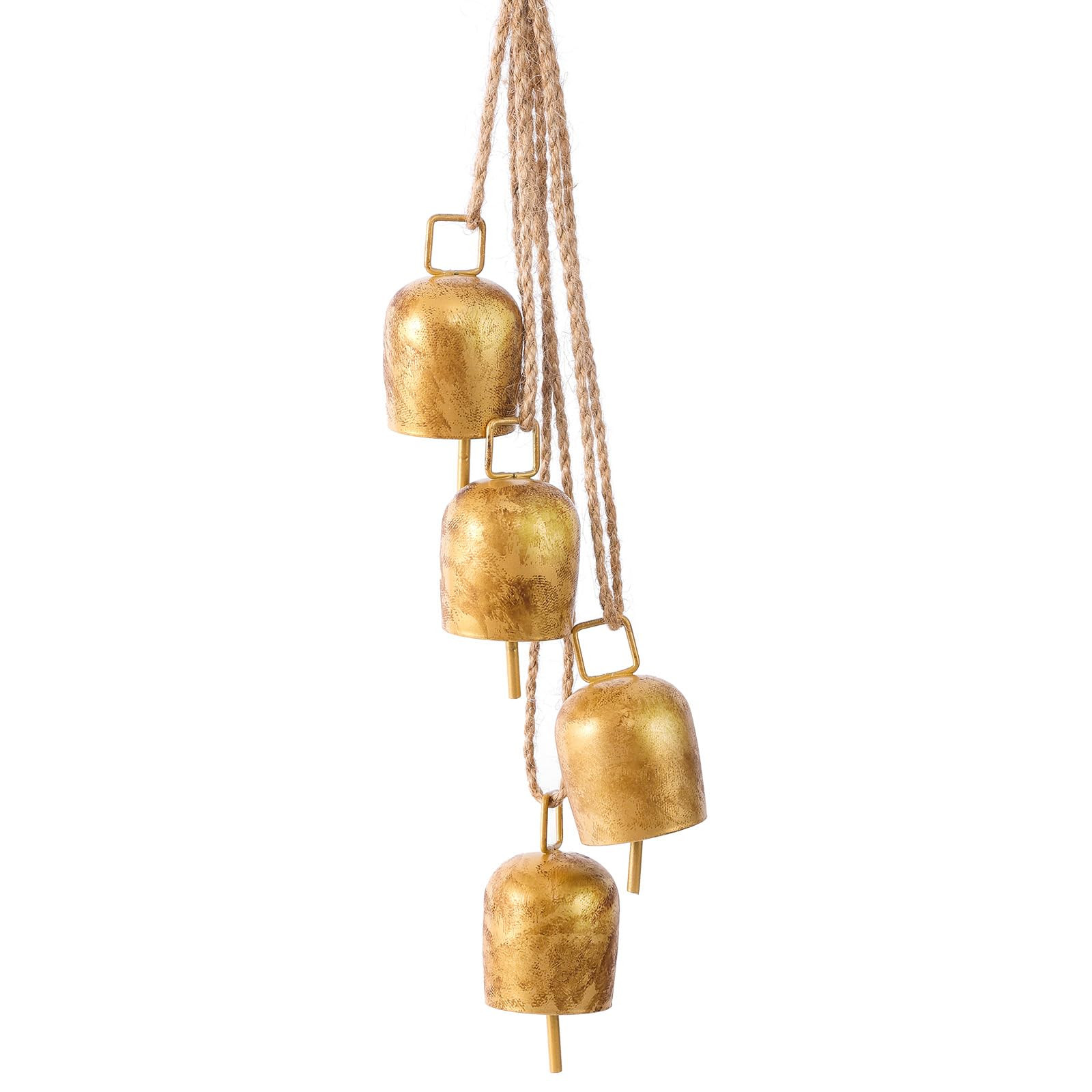 Hananona Gold Vintage Bells with Hanging Rope, Decorative Metal Cow Bells for Weddings, Parties, ... | Amazon (US)