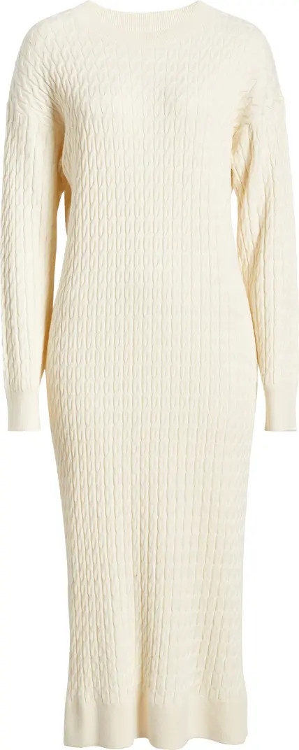 Cable Stitch Long Sleeve Midi Sweater Dress | Nordstrom