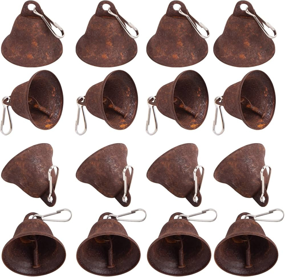 MCPINKY Rusty Craft Bells, 34PCS Rusted Vintage Bells 1.7Inch Small Bells Bulk with Spring Hooks ... | Amazon (US)