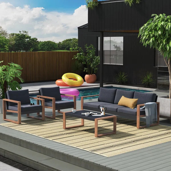 Arunas 5 - Person Outdoor Seating Group with Cushions | Wayfair North America