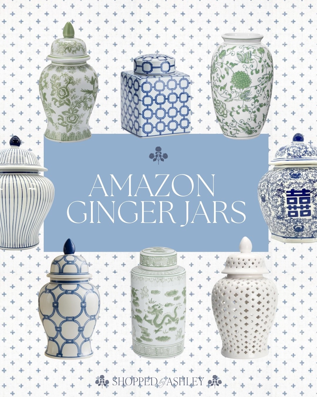 These Amazon ginger jars are such an easy way to add classic charm to a space, with beautiful blue and white patterns, soft green florals, and timeless chinoiserie designs that instantly elevate shelves, consoles, and coffee tables. Each style brings that collected, grandmillennial look I love for a polished home.

Perfect for entryways, living rooms, or built-ins, these jars make any space feel more layered and finished. Save this post for classic decor ideas you can use room to room. 🤍💙

Amazon ginger jars, blue and white ginger jars, green ginger jar decor, chinoiserie ginger jar, grandmillennial decor finds, classic home decor accents, ginger jars for shelves, ginger jars for console table, decorative jars Amazon, preppy home decor, timeless blue and white decor, ginger jar styling ideas

#LTKHome #LTKFindsUnder100