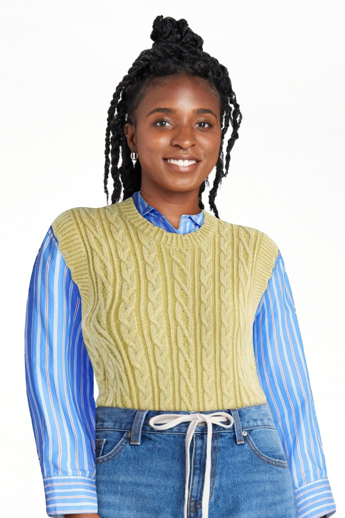 Free Assembly Women's Scalloped Cable Knit Cotton Vest, Sizes XS-XXL | Walmart (US)