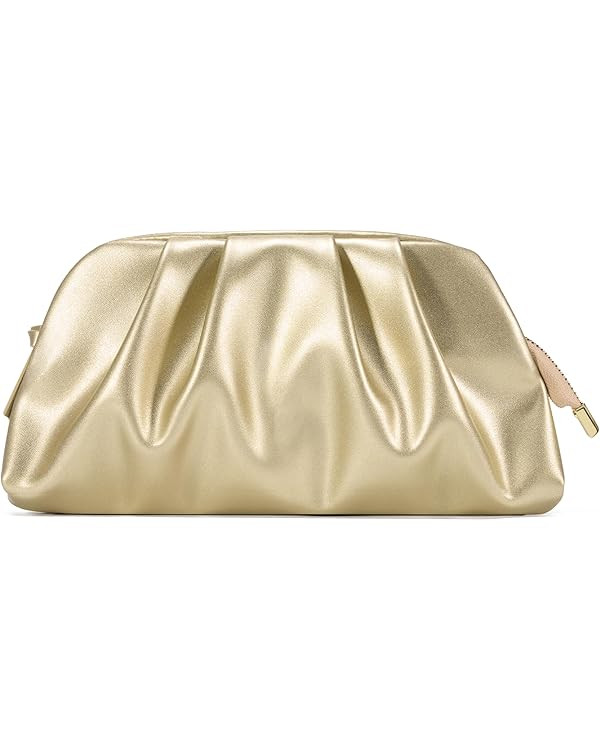 SWEETV Dressy Vegan Leather Clutch Purse for Women Formal, Soft Pleated PU Evening Clutch for Wed... | Amazon (US)