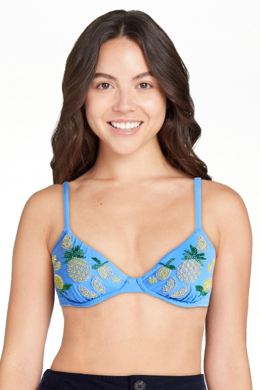 Free Assembly Women's Beaded Demi Underwire Bikini Top, Sizes XS-XL | Walmart (US)