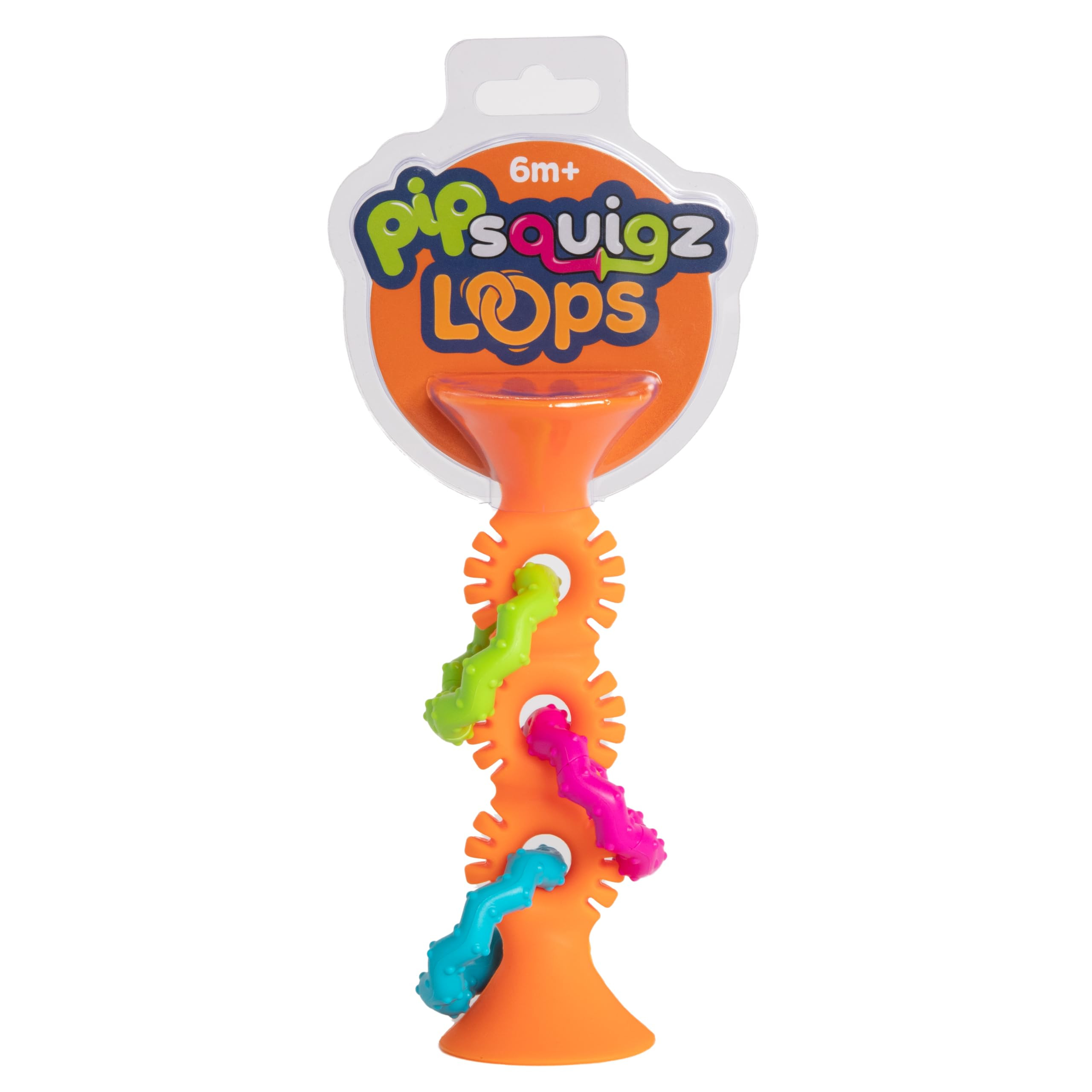 Fat Brain Toys pipSquigz Loops - Orange Silicone Suction Cup Baby Sensory Toy for Babies and Todd... | Amazon (US)