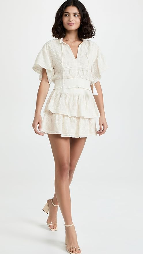 Alice + Olivia Women's Tabitha Ruffle Sleeve Crop Blouse | Amazon (US)