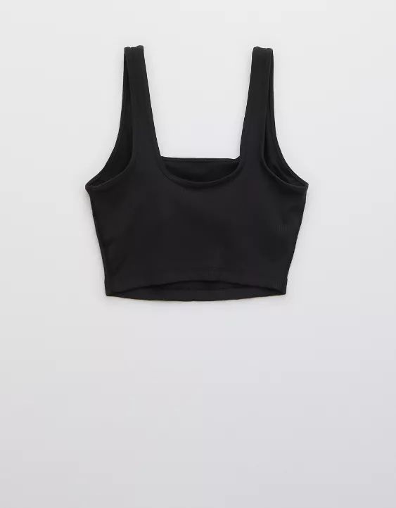 OFFLINE Ribbed Square Neck Longline Sports Bra | American Eagle Outfitters (US & CA)