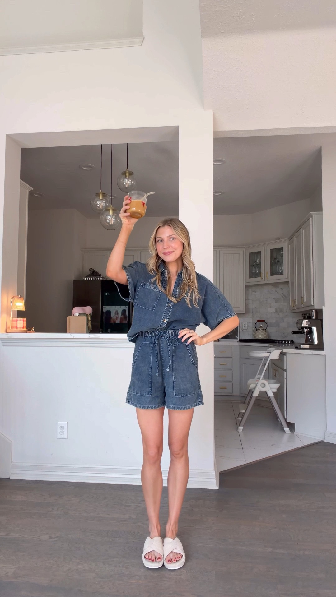 Comfy little denim set!! Shorts are stretchy + perfect for postpartum! Top is nursing friendly. Size S

#LTKmomlife #LTKootd #LTKgrwm