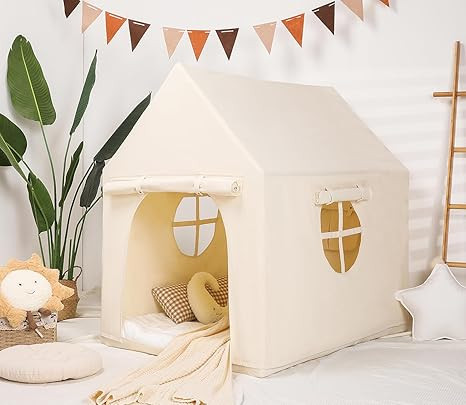 Canvas Kids Play Tent Indoor Toddler Playhouse Playroom Inside Children Teepee Tents Playhouse fo... | Amazon (US)