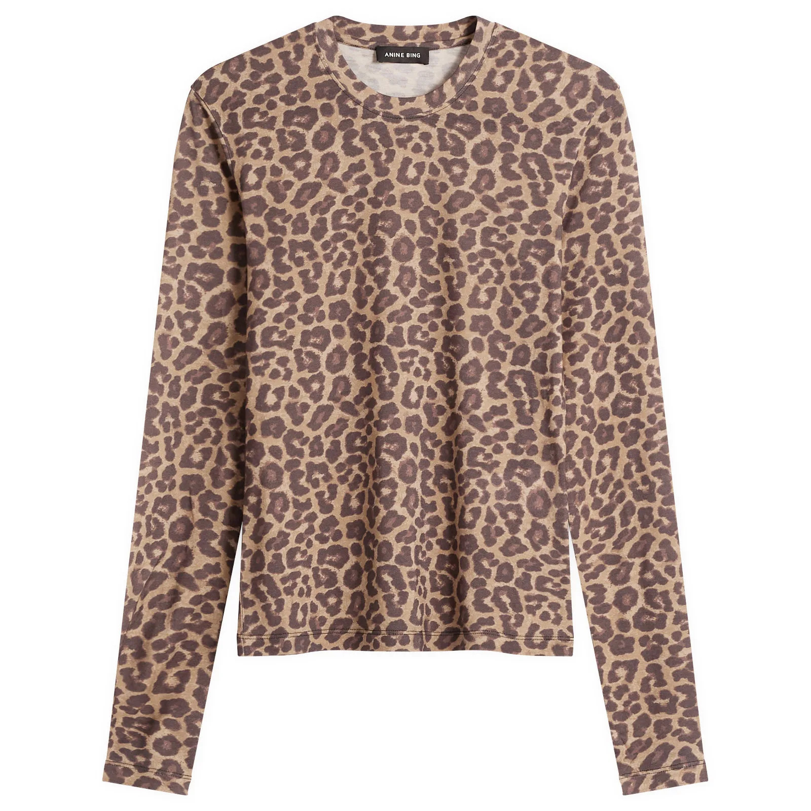 Anine Bing Women's Sylvie Long Sleeve T-Shirt in Leopard, Size X-Small | END. Clothing