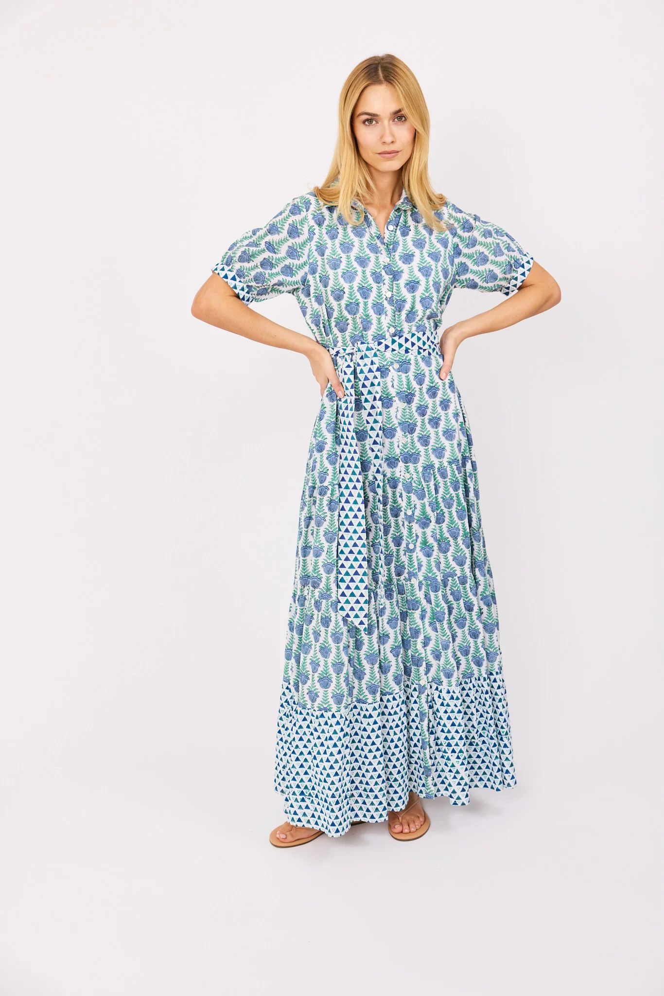 Short Sleeve Maxi - Blue Tulip | Marea