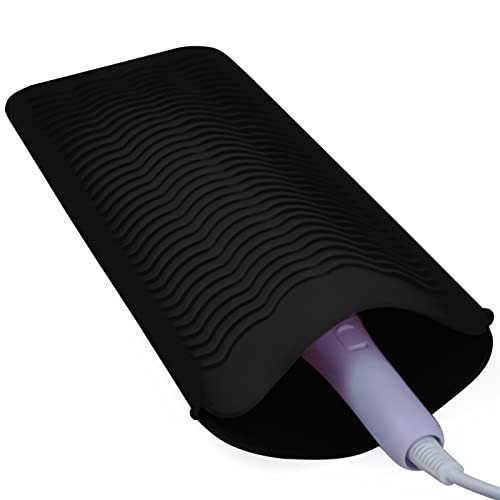 1Pack Silicone Heat Resistant Mat Pouch for Hair Straightener, Curling Iron, Flat Iron and Hot Hair Tools Black | Amazon (US)