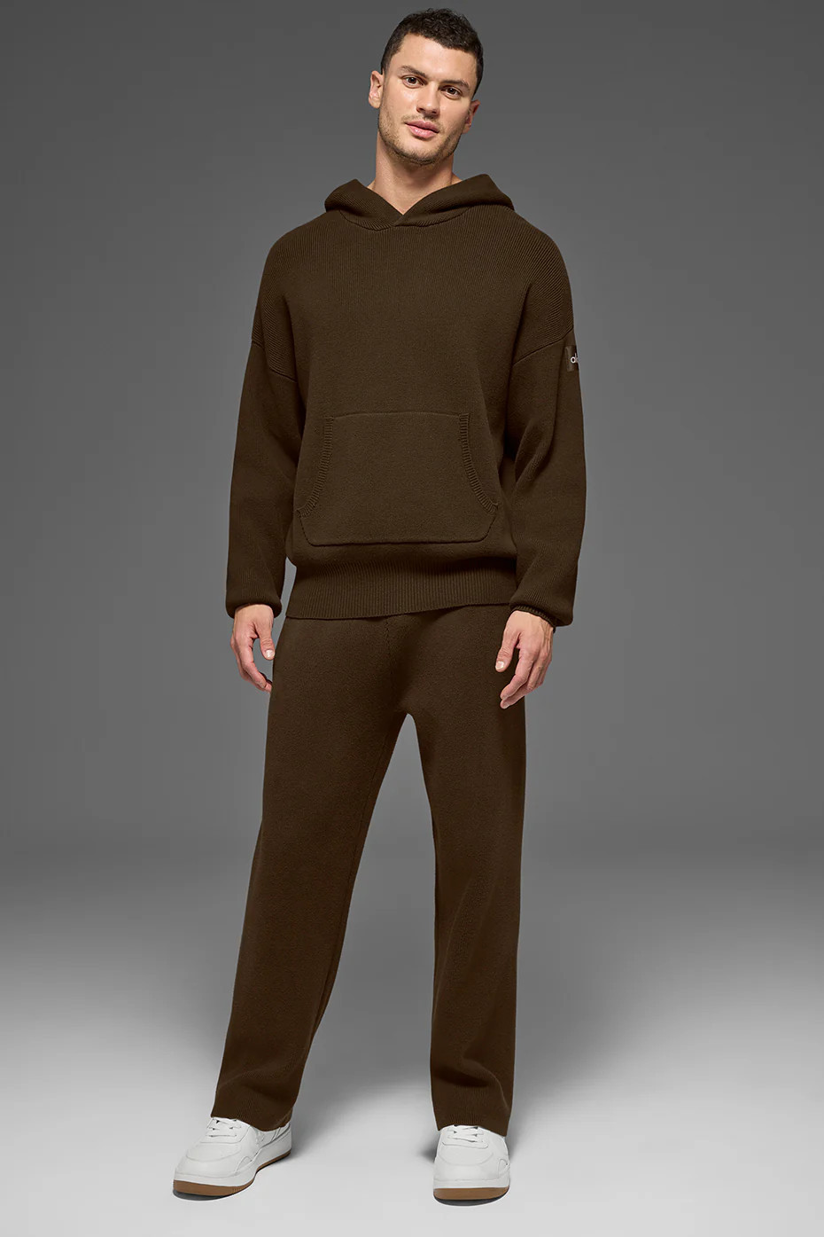 ALO | Scholar Hooded Sweater Top in Espresso Brown, Size: 2XS | Alo Yoga (US)