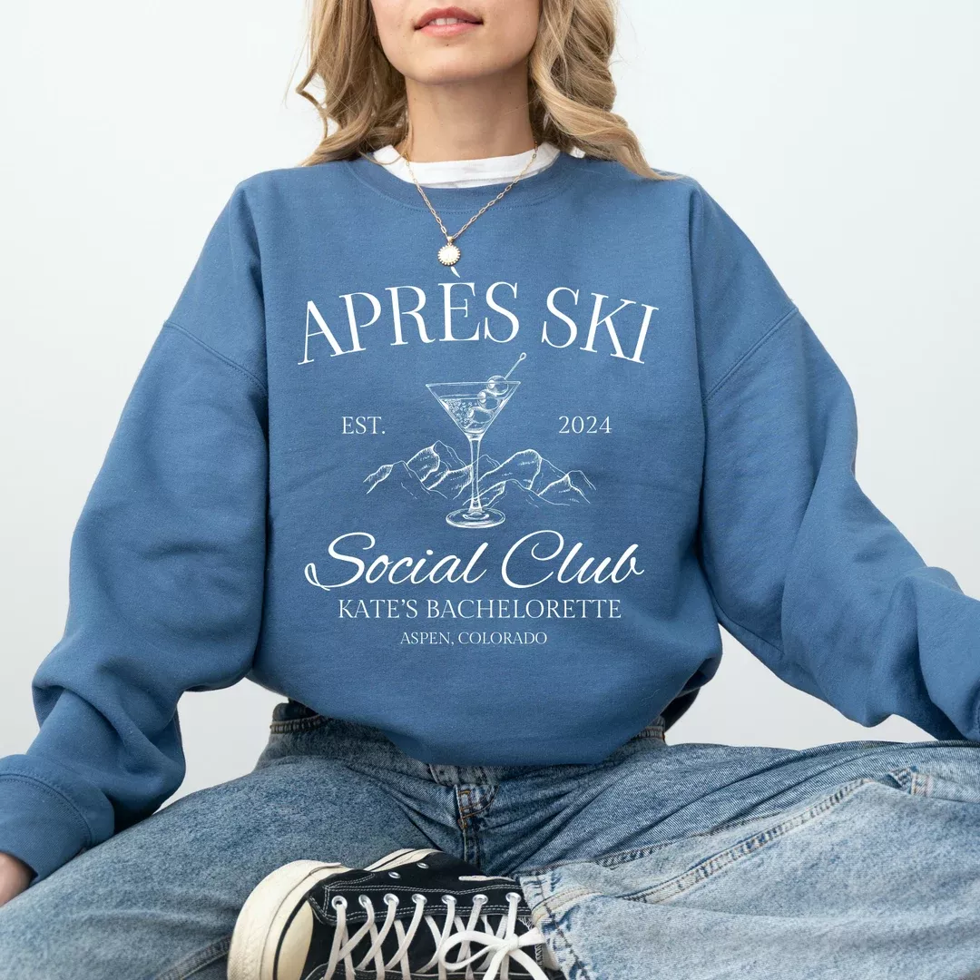 Custom Apres Ski Sweater, Family Ski Vacation Hoodie, Ski Team