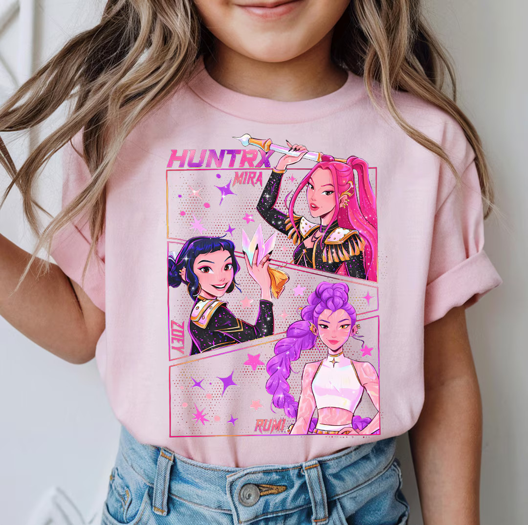 Huntrix T Shirt, Demon Hunters Shirt, Huntrix Girls T Shirt, Mira Rumi Joey Shirt, Demon Hunter K... | Etsy (US)