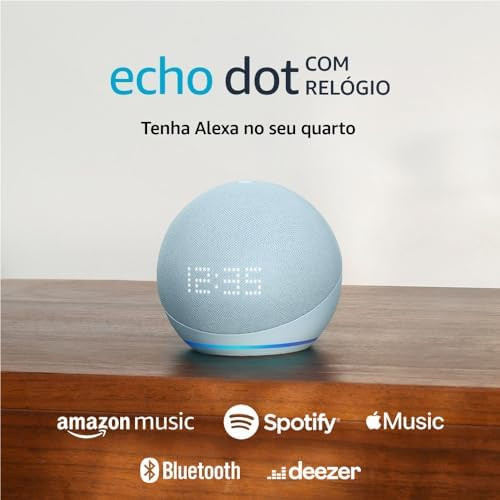 Echo Dot 5ª geração com Relógio | Smart speaker com Alexa | Display de LED ainda melhor | Cor... | Amazon (BR)
