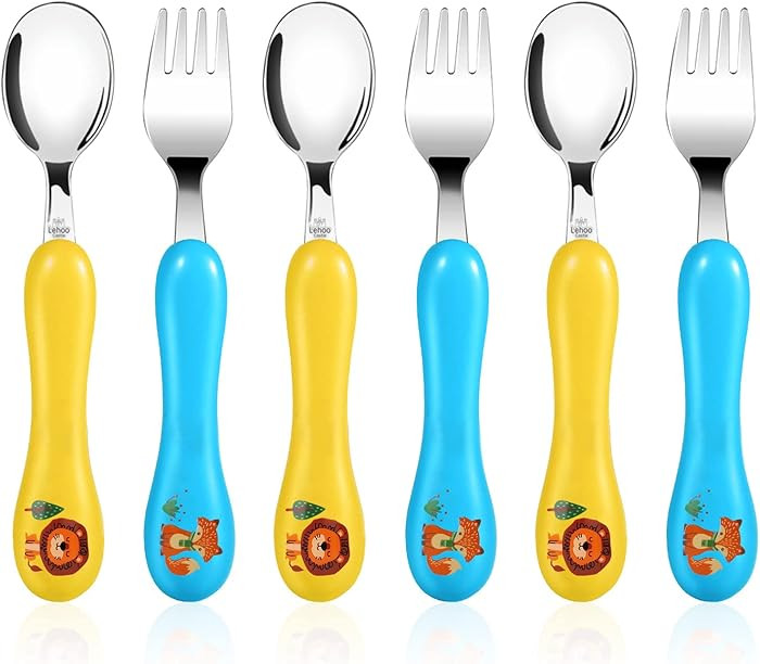Lehoo Castle 6 Pieces Toddler Utensils, Kids Silverware for 2 3 4 Years Old, Stainless Steel Fork... | Amazon (US)