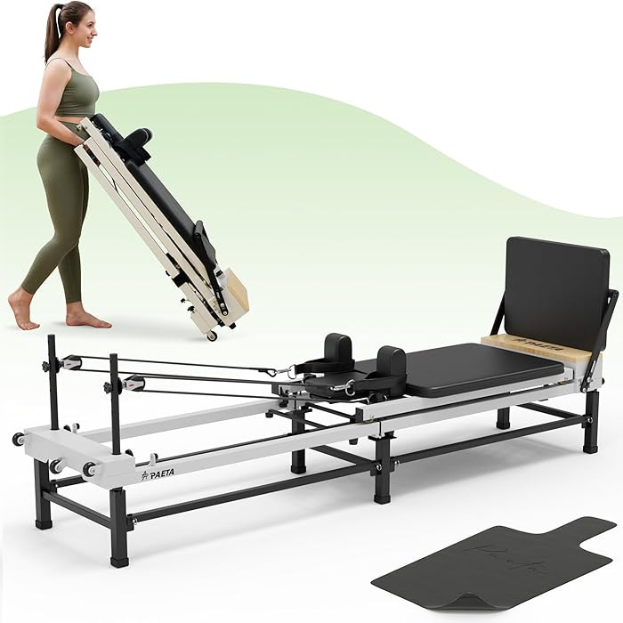 PAETA Pilates Reformer, 91" Foldable Reformer Pilates Machine with Adjustable Reformer Heights, P... | Amazon (US)