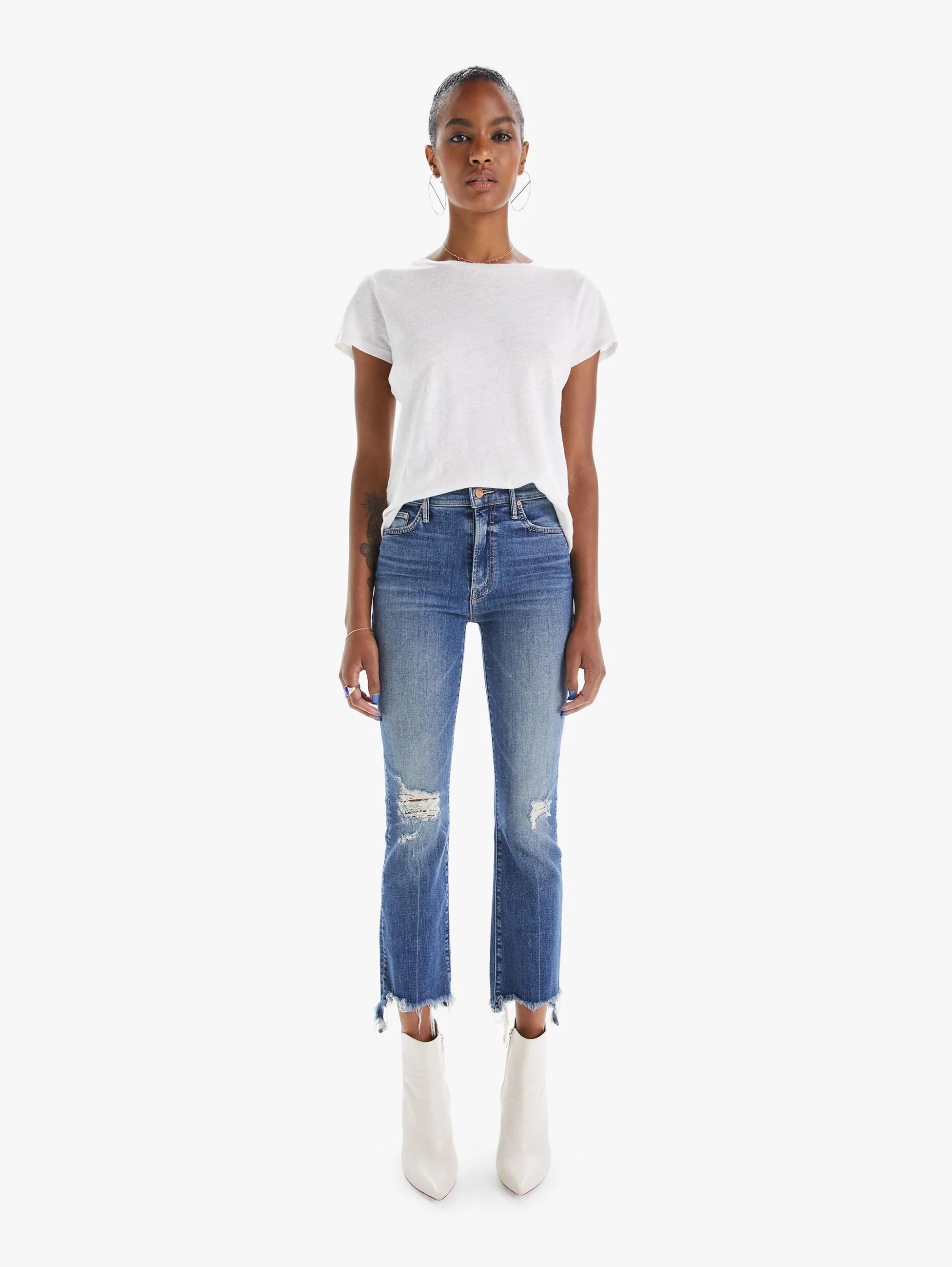 Women's The Insider Crop Step Chew - Dancing On Coals | Mother Denim