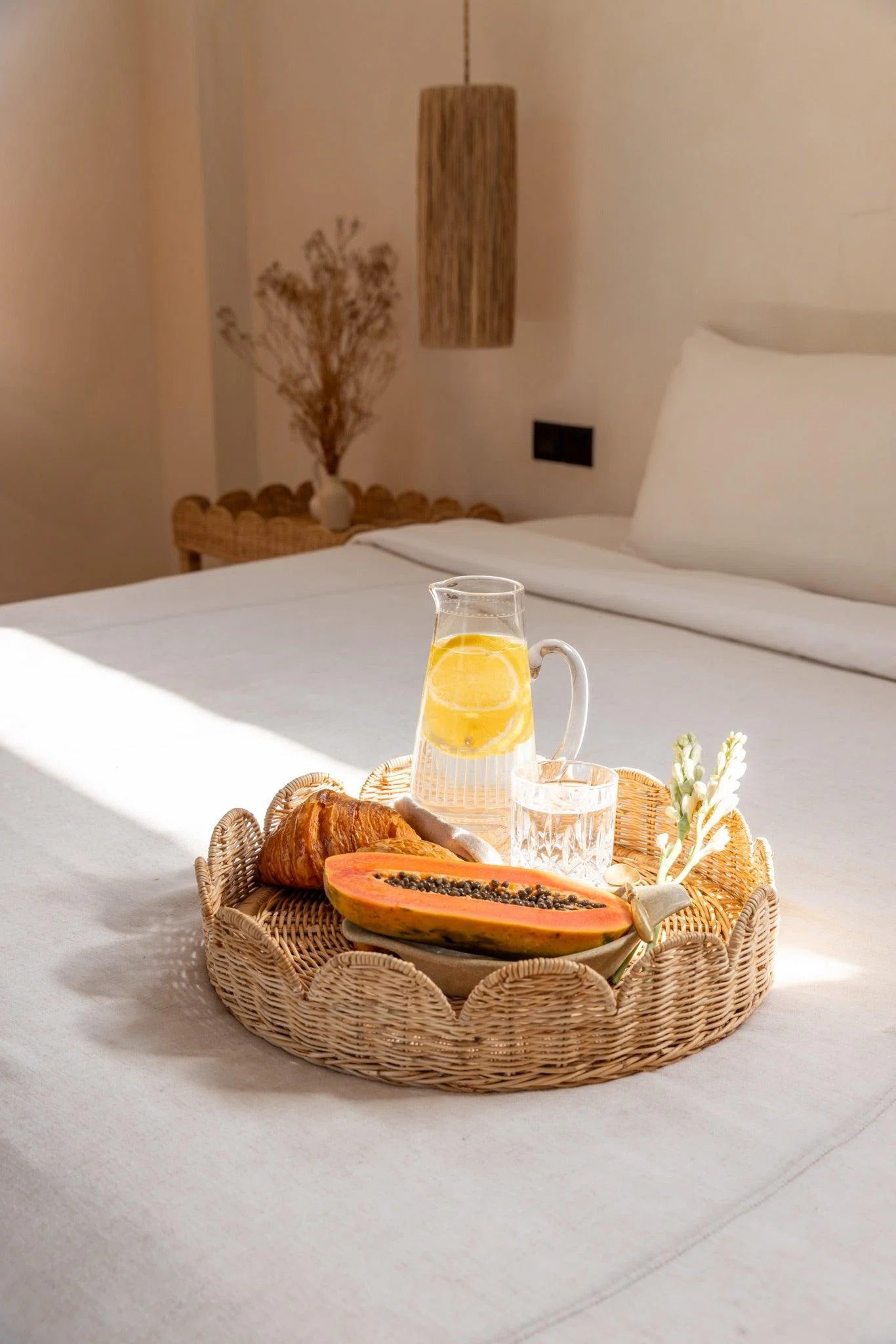 Scallop Rattan Round Tray | Wayfair North America