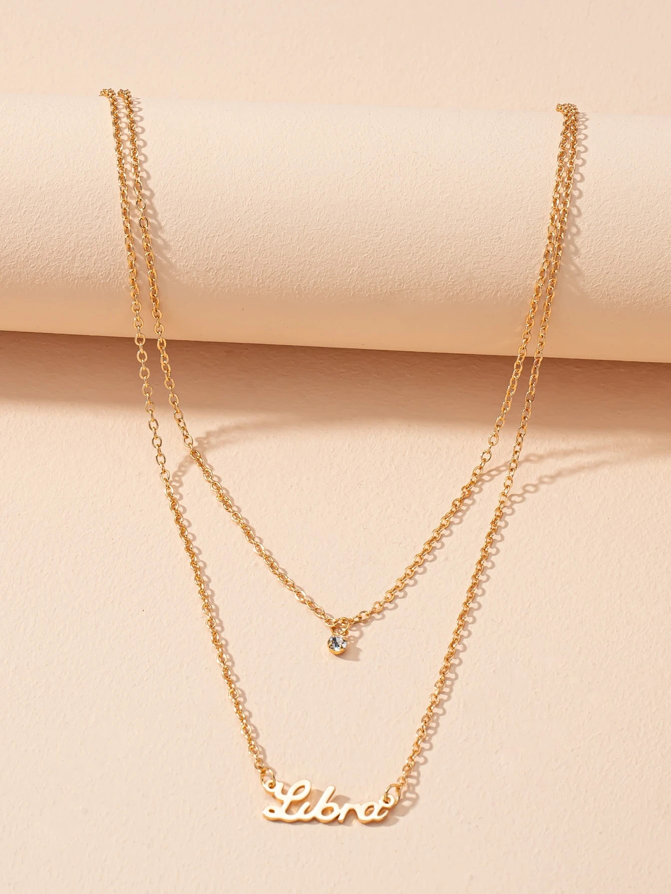 Libra Letter Pendant Layered Necklace | SHEIN