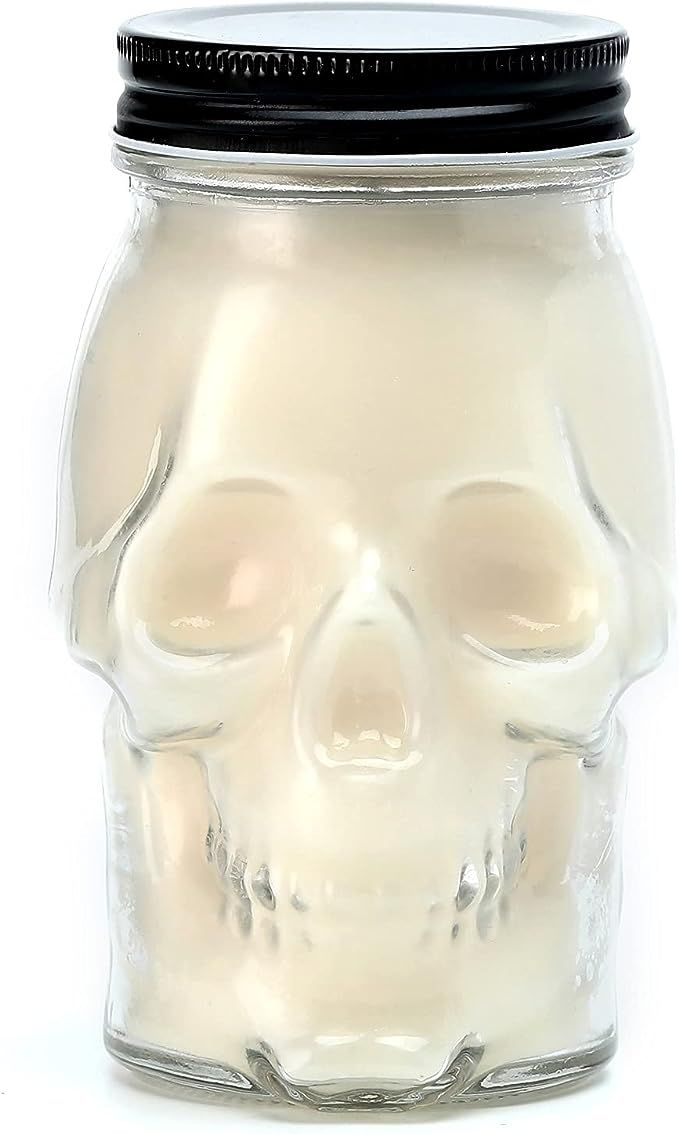 White Skull Candle, Large Skull Candle for Halloween, Gothic Spell Spooky Skull Decor 12oz | Amazon (US)