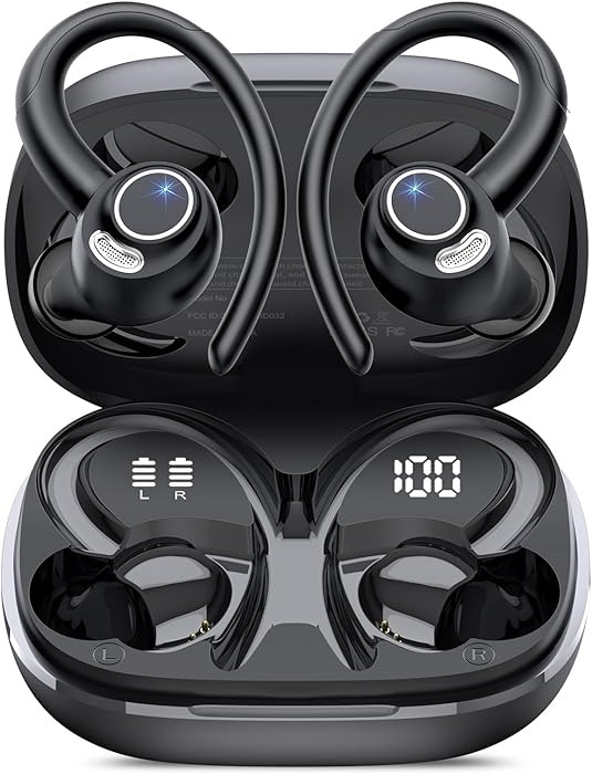 Wireless Earbuds, Bluetooth 5.4 Headphones Sport, Over Ear Buds With ENC Noise Cancelling Mic, 48... | Amazon (US)