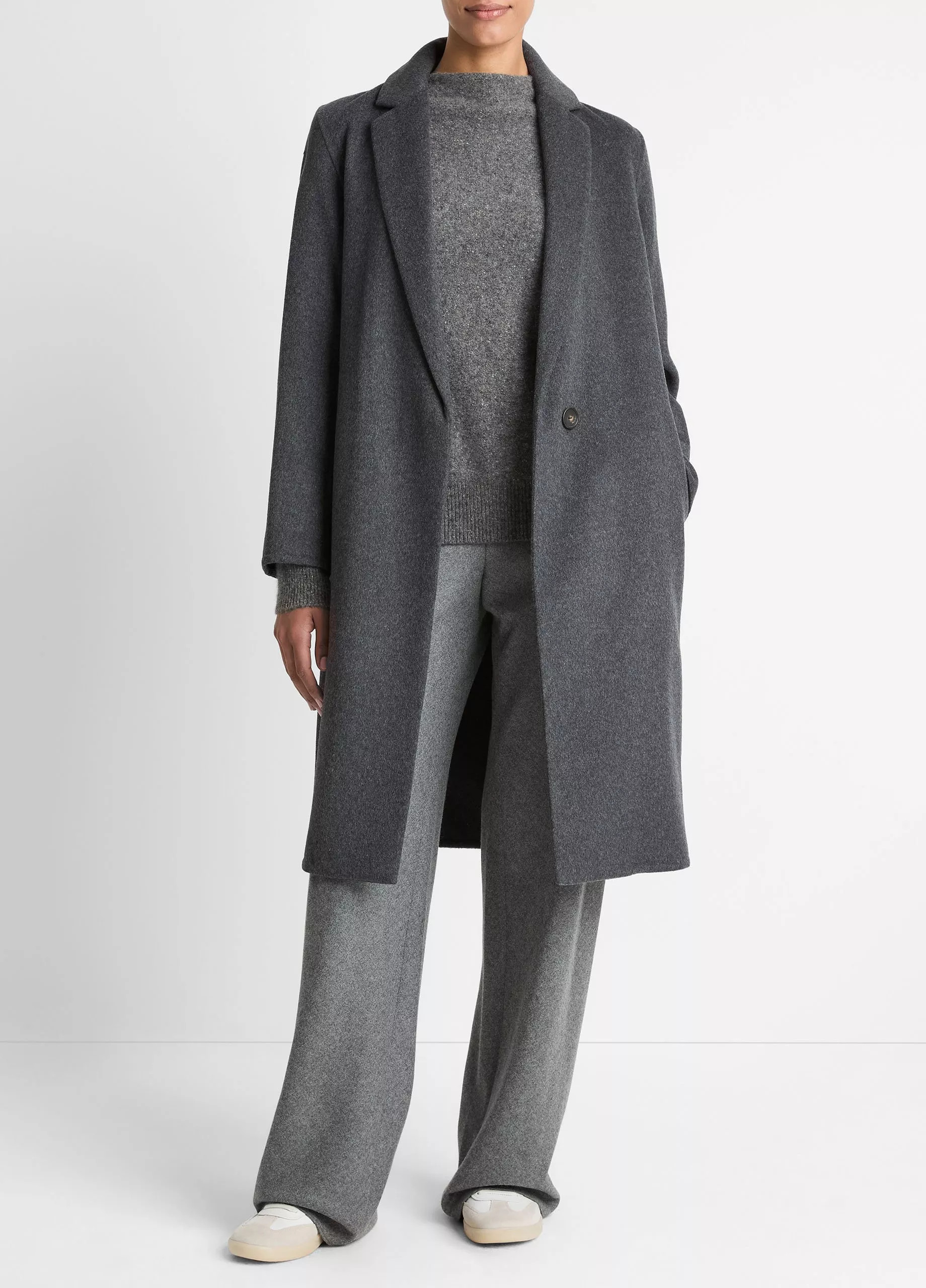 Classic Wool-Blend Straight Coat | Vince LLC