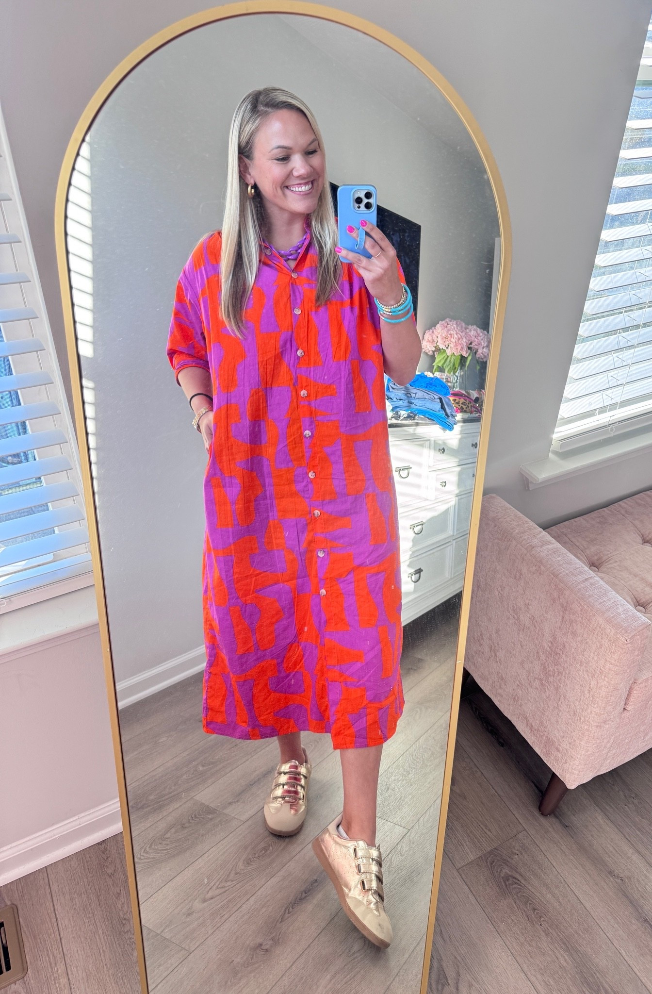 Bold colors? Immediate yes from me 💜❤️‍🔥🧡

This dress is by Karlie (shocker) and I grabbed it from a boutique, so I couldn’t link the exact one on LTK. BUTTTT I linked several similar colorful statement dresses that absolutely pass the vibe check 👏🏼

This is one of those throw-on-and-look-like-you-tried outfits. Lightweight, comfy, bright enough to be seen from space, and perfect for summer, school days, vacations, brunch, or just aggressively refusing to wear beige 🤪✨

Also these metallic sneakers?? She cute. She comfy. She’s giving “fun AP who still means business.” 💅🏼

| colorful dress | boutique style | Karlie dress | teacher outfit | AP outfit inspo | colorful fashion | summer dress | statement dress | bold prints | pink and orange outfit | comfy chic | vacation outfit | teacher style | midsize fashion | boutique finds | metallic sneakers | casual glam | bright outfit inspo | everyday outfit | dopamine dressing |

#LTKTall #LTKMidsize #LTKWorkwear