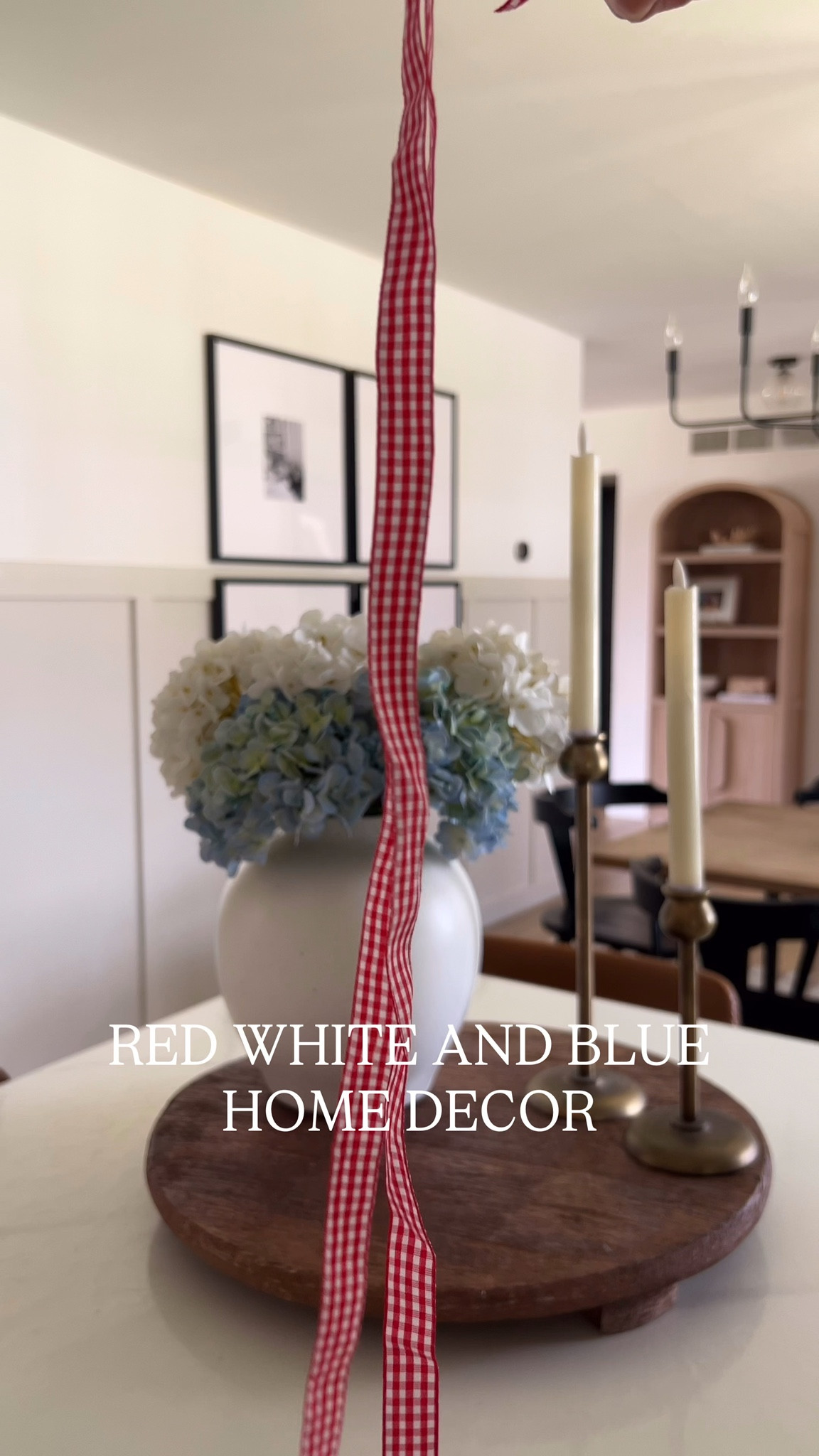 Red white and blue home decor