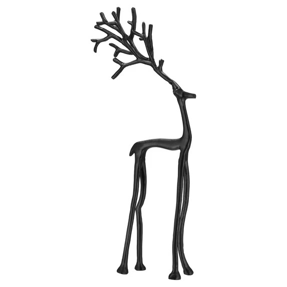 Large Metal Standing Deer Christmas Decoration, Black, 15.8", by Holiday Time | Walmart (US)