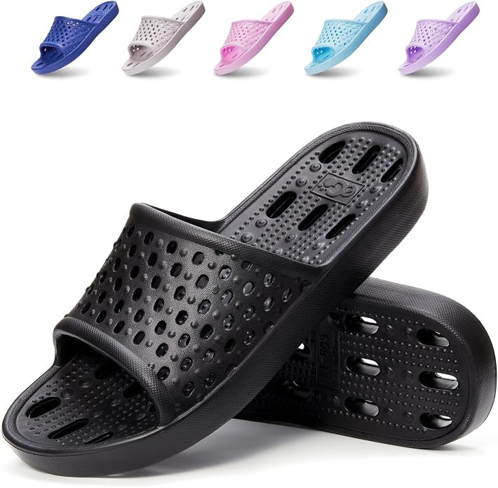 Xomiboe Shower Shoes Quick Drying Non-Slip Comfortable Men Women House Slippers | Amazon (US)